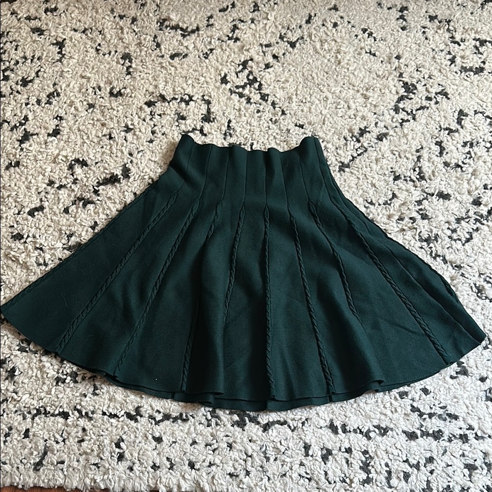 Molly Bracken Green Mini Pleated circle Skirt
